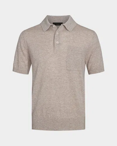 VINCE MEN'S LINEN, WOOL AND CASHMERE POLO SWEATER