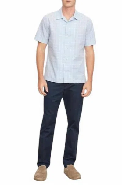Vince Men's Mallorca Windowpane Shirt In Blue