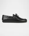Vince Men's Marin Leather Boat Shoes In Black