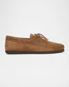 Vince Men's Marin Suede Boat Shoes In Birchwood
