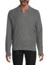 Vince Men's Merino Wool Johnny-collar Sweater In Gray