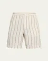 Vince Men's Mesa Stripe Hemp Beach Shorts