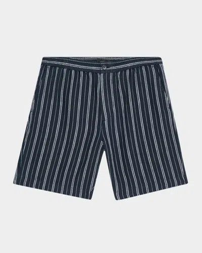 VINCE MEN'S MESA STRIPE HEMP BEACH SHORTS