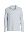 Vince Men's Milano Johnny Collar Shirt In Blue