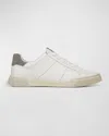 Vince Men's Mixed Leather Low-top Sneakers In White