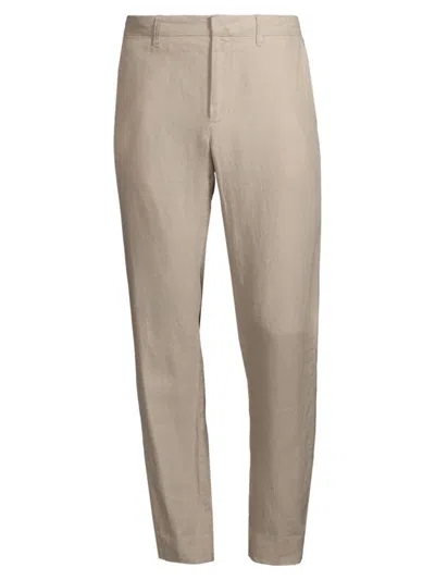 Vince Men's Modern Linen-blend Trousers In Pumice Rock