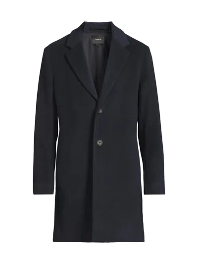 Vince Men's Notch Lapel Wool-blend Coat In Blue