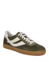 Vince Men's Oasis Mixed Leather Retro Sneakers In Olive Smoke
