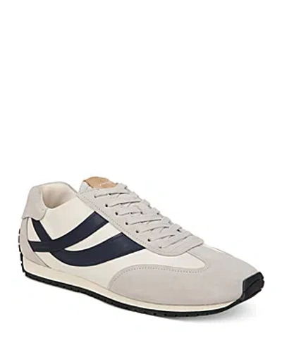 Vince Men's Oasis Leather & Suede Low-top Trainers In Milk Horchata Spruce Blue