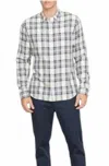 Vince Men's Ocean Plaid Shirt In Coastal Plaid In White