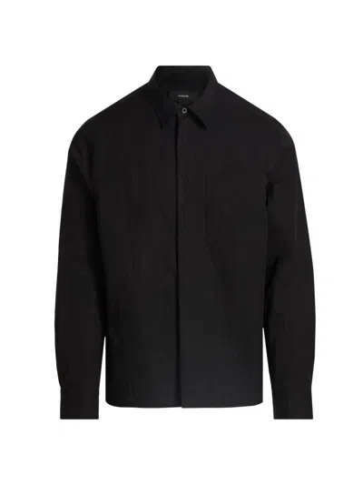 Vince Men's Patch Pocket Cotton-blend Shirt Jacket In Black