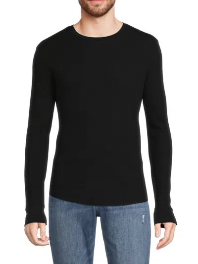 Vince Men's Pima Cotton Blend Thermal Shirt In Black