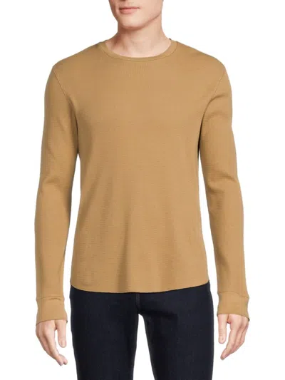 Vince Men's Pima Cotton Blend Thermal Shirt In New Camel