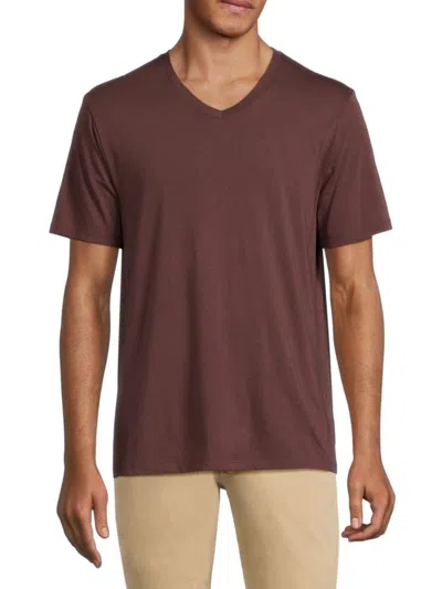 Vince Men's Pima Cotton V Neck T Shirt In Brown