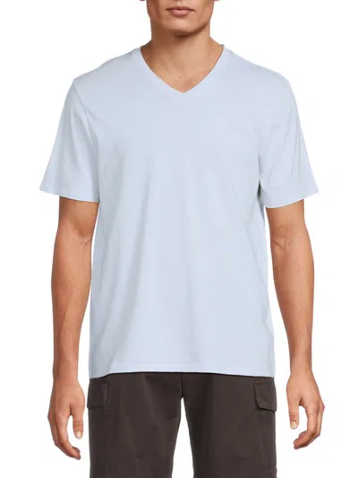 Vince Men's Pima Cotton V Neck Tshirt In Pale Blue
