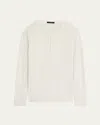 Vince Long Sleeve Pima Cotton Henley In White