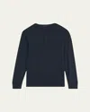 Vince Men's Pima Cotton Waffle Henley Shirt In Blue