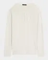 Vince Long Sleeve Pima Cotton Henley In White