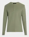 Vince Regular Fit Micro Waffle Henley In Broad Leaf