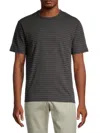 Vince Men's Pinstriped Crewneck T Shirt In Washed Black