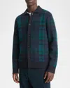 Vince Men's Plaid Button-down Sweater In Coastal Combo