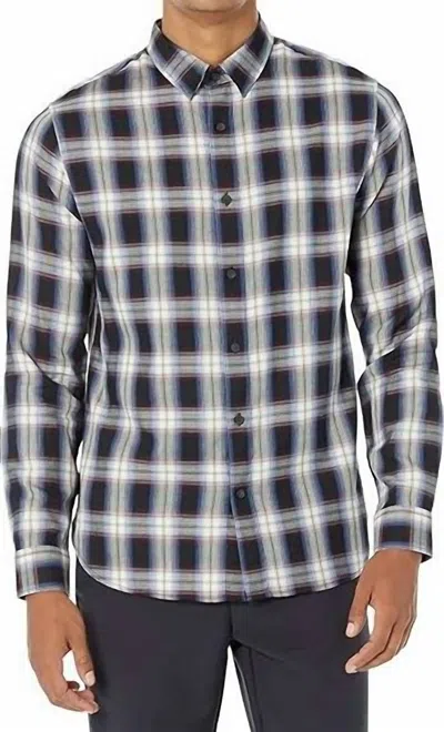 Vince Men's Plaid Shirt In Fountain Shadow In Multi