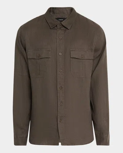 Vince Men's Relaxed Utility Overshirt In Mangrove