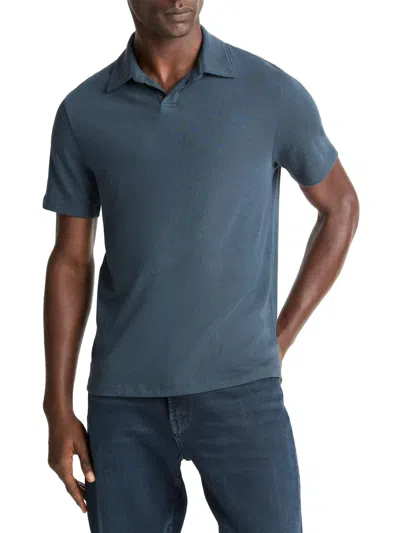 Vince Loose Knit Short Sleeve Johnny Polo In Animal Print