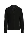 Vince Regular Fit Zip Front Sweater In Black