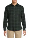 Vince Men's Sailwind Plaid Shirt In Hunter Green