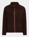 Vince Sherpa Fleece Jacket In Oxblood