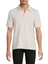 Vince Slub Polo Shirt In Sand Optic White