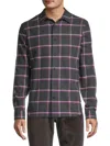 Vince Men's Skipton Plaid Long-sleeve Shirt In Black Purple Stone