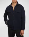 Vince Men's Solid 4-pocket Shirt Jacket In H White/lt H Grey