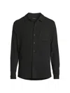 Vince Solid Button Front Knit Shirt In Black