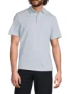 Vince Birdseye Wool-blend Polo Shirt In Shirting Blue