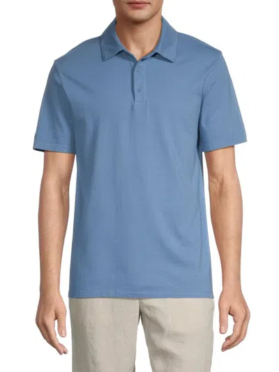 Vince Men's Solid Polo In Washed Lake View