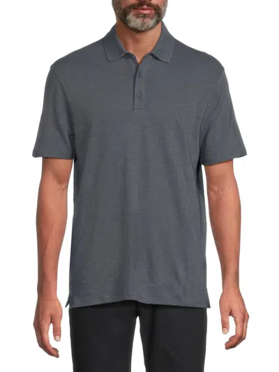 Vince Men's Solid Short Sleeve Polo In Gray