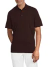 Vince Men's Solid Short Sleeve Polo In Brown