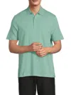 Vince Men's Solid Short Sleeve Polo In Green
