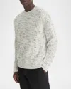 Vince Super Space Dye Wool Sweater In Heathered White