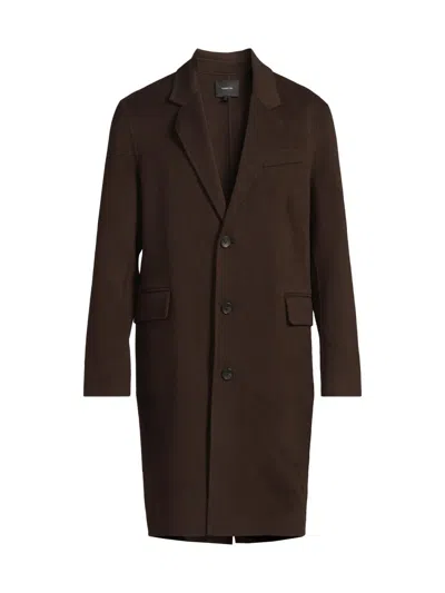 Vince Men's Splittable Single-breasted Topcoat In Burgundy