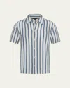 Vince Men's Striped Knit Button-down Shirt