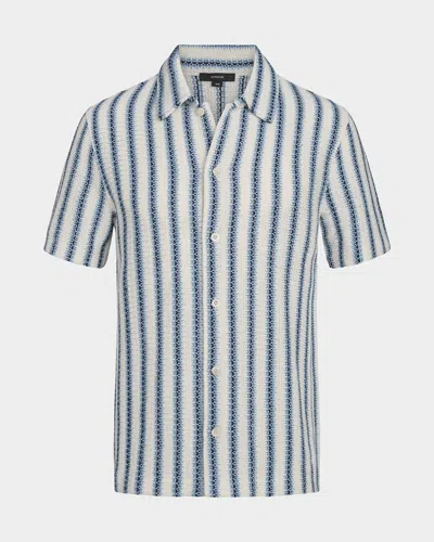 VINCE MEN'S STRIPED KNIT BUTTON-DOWN SHIRT