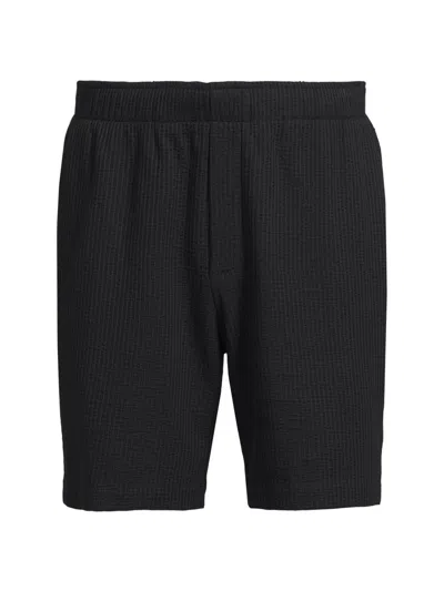 Vince Men's Striped Seersucker Knit Shorts In Black