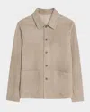 Vince Suede Shirt Jacket In Brown