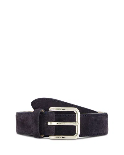 Vince Men's Suede Stitched Belt In Blue