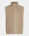 Vince Suede Vest In Bristle Khaki/h Shee