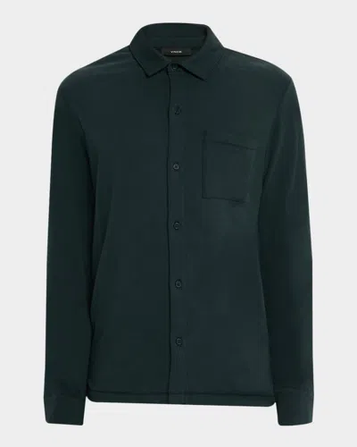 Vince Sueded Jersey Button Down Country Racer In Green