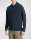 Vince Sueded Knit Button-up Shirt In Coastal